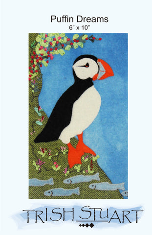 Puffin Fishing – Wool Applique